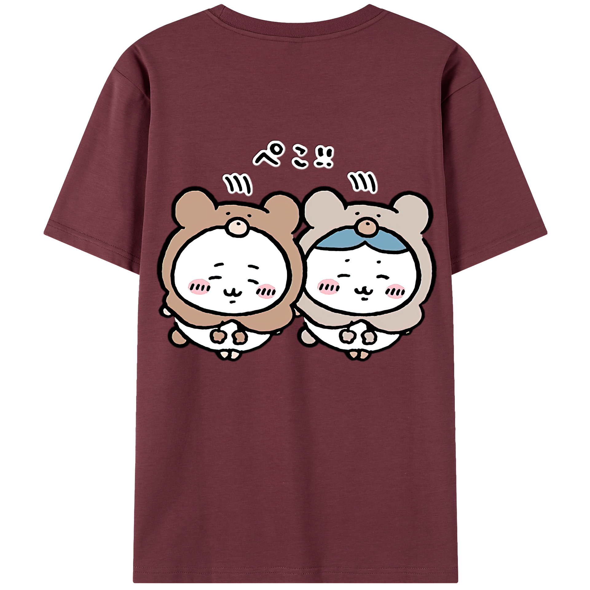 （画像用） ちいかわ ハチワレ Chii-kawa hachiware 綿100％半袖Tシャツ（背面プリント）